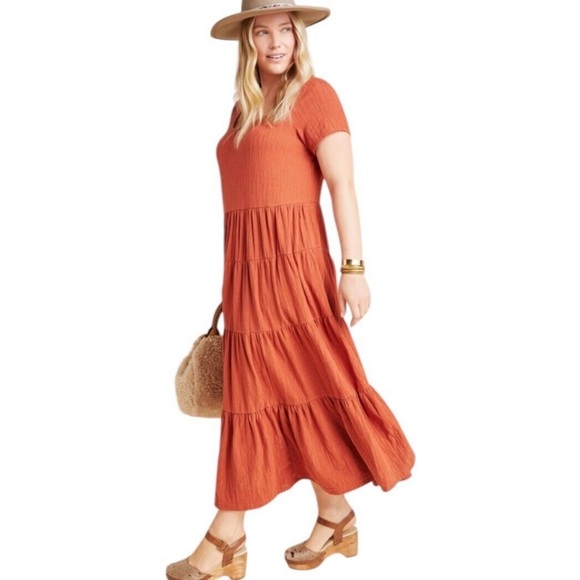 Anthropologie Mauve Orange Maxi Dress - Picture 4 of 4